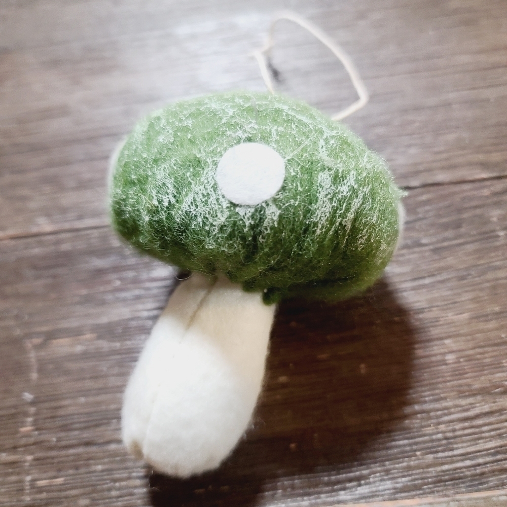 Plush Green Mushroom Fairycore Christmas Tree Ornament